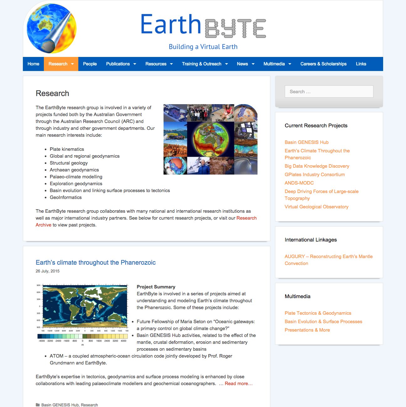 EarthByte Research page