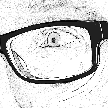 Close up image of Stephen J Cater's left eye