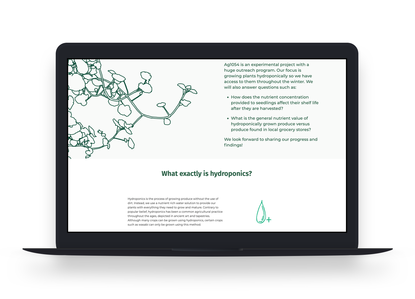 Ag1054 Learn page on laptop