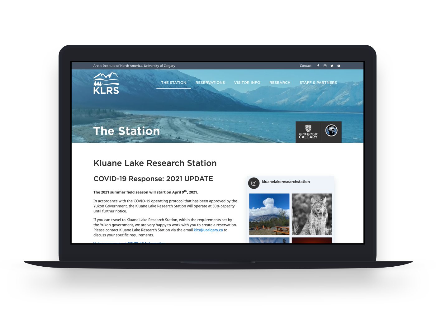 Kluane Lake Research Station - website teaser